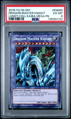 Yugioh PSA 6 Dragon Master Knight LCKC-EN065 Secret Rare 2018 - Image 1