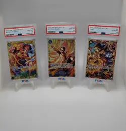 2025 One Piece JP OP13 Set Of 3 Luffy/Ace/Sabo SEC PSA 10 SEQUENTIAL - Image 1