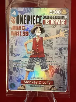 Bandai Namco One Piece Card Game Monkey D. Luffy US Voyage Promo Card P-055 NCAA - Image 1