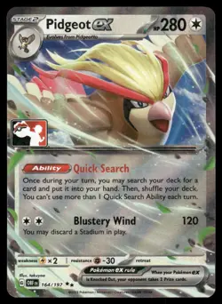 Pokemon Cards Pidgeot ex 164/197 PRIZE PACK Obsidian Flames Double Rare NM - Image 1