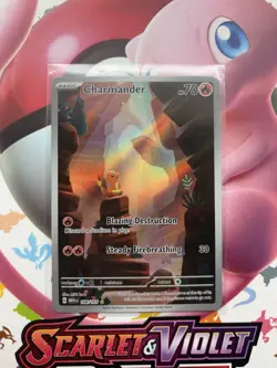 Pokemon Charmander 168/165 Scarlet & Violet 151 Illustration Rare Holo Card - Image 1