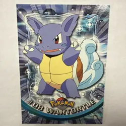 WARTORTLE #8 Pokemon Card Red Logo NEAR MINT TV Animation - Image 1
