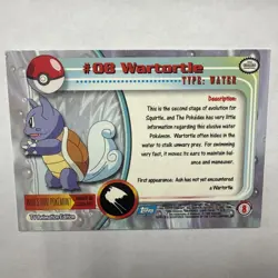 WARTORTLE #8 Pokemon Card Red Logo NEAR MINT TV Animation - Image 2