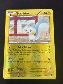Pachirisu 25/119 Reverse Holo Rare XY Phantom Forces Pokemon Card 2014 NM - Image 1