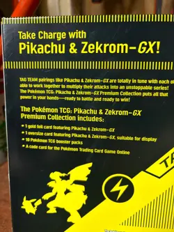 Pikachu & Zekrom-GX Premium Collection Box With 10 Booster Packs & Foil Cards - Image 4