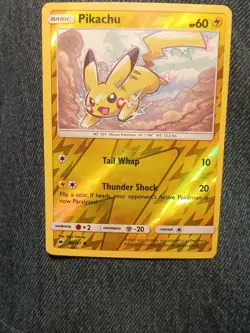 Very Nice Holo Pikachu -tail Whap-thunder Shock Card - Image 1