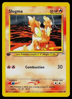 Pokemon Card Neo Destiny Slugma 82/105 Common 1st Edition - Image 1