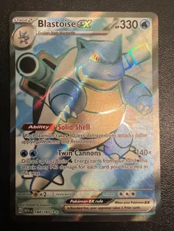 Pokemon - Blastoise ex - 184/165 - Scarlet & Violet: 151 - Full Art Card - Image 1