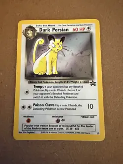 1999 Pokemon Dark Persian Promo Card #17 – Team Rocket holo - Image 1