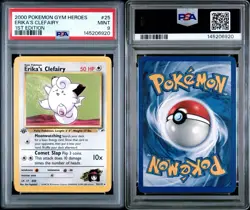 Pokemon TCG 1st Edition Erika’s Clefairy Gym Heroes PSA 9 Mint Low Pop - Image 3