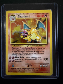 1999 Pokemon Base Set Charizard 4/102 Unlimited Holo Rare LP WOTC - Image 3