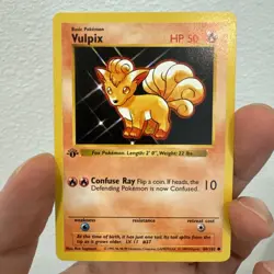 Pokemon Base Set 1st Edition Regular Finish Vulpix Shadowless 68/102 - Image 1