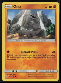 Onix 103/236 Pokemon Unified Minds Common Near Mint - Image 1