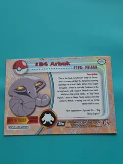 Pokemon - Arbok #28 - TV Topps Animation Edition Black Lable MP - Image 2