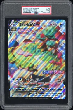 (PSA 9) Pokemon: Sword & Shield – Snorlax VMAX #142 [Jumbo/Gamestop Promo] - Image 1