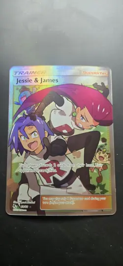 Pokemon Jessie & James Full Art Trainer 68/68 Hidden Fates Ultra Rare Holo - Image 1