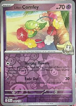 Lillie's Comfey Reverse Holo - 068/159 - Journey Together Pokemon 2025 - Image 1