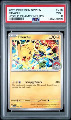 Pokemon TCG Black Star Promo World Championships Pikachu PSA 9 Mint - Image 1