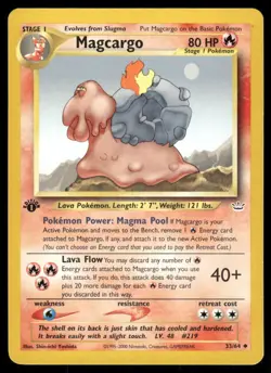 Pokemon Tcg Magcargo [1st Edition] #33 Pokemon Neo Revelation LP - Image 1