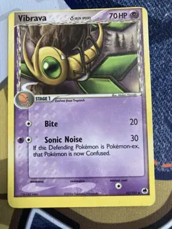 Pokemon Vibrava - (Delta Species) 42/101 Dragon Frontiers Misprint Miscut RARE - Image 1