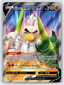 Pokemon TCG - Vivid Voltage - Galarian Sirfetch'd V Ultra Rare Holofoil 174/185 - Image 1