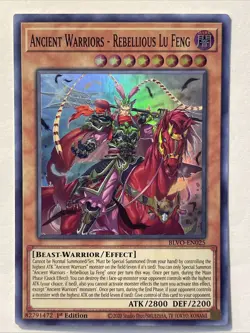 Ancient Warriors - Rebellious Lu Feng BLVO-EN025 Yu-Gi-Oh! 1st Edition foil - Image 1