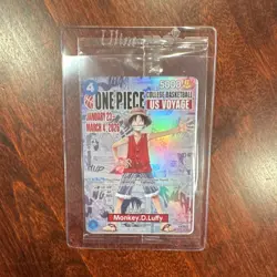 Bandai Namco One Piece CCG Monkey D. Luffy US Voyage Promo Full Art Holo Card - Image 1