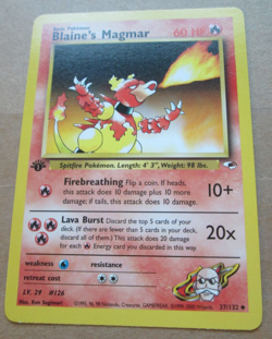 Blaine's Magmar - 37/132 - 1st Edition Uncommon WOTC TCG—Gym Heroes Pokemon Card - Image 5