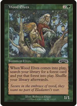Wood Elves 130 MTG NM - Exodus - Image 1