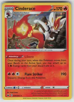 Cinderace - (Pokemon League) Promo League & Championship Cards 034/202 NM - Image 1