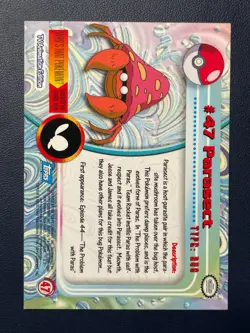 1x POKEMON PARASECT #47 TOPPS TV ANIMATION EDITION Blue Lightly Played Free Ship - Image 2