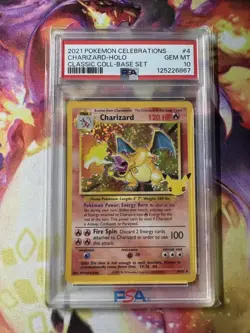 2021 Pokemon Celebrations Classic Collection Base Set #4 Charizard Holo PSA 10 - Image 1