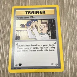 Pokemon TCG Neo Genesis Professor Elm 1st Edition Trainer 96/111 Uncommon - Image 1