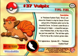Vulpix #37 - Topps Pokemon TV Series 1999 - Image 2