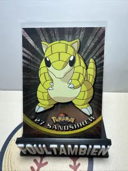 1999 Topps Pokemon TV Animation Edition Foil Sandshrew Black Logo #27 - Image 1