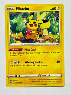 Pokemon TCG Pikachu 052/196 Normal Common SWSH11: Lost Origin - Image 1