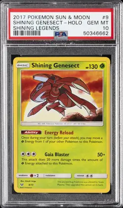 2017 POKEMON SUN & MOON SHINING LEGENDS #9 SHINING GENESECT-HOLO PSA 10 - Image 1