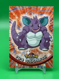 Nidoking #34 Pokemon 1999 Topps TV Animation Edition Series 1 Blue Logo LP G1 - Image 1