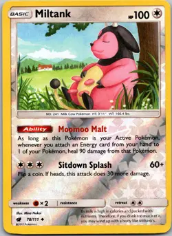 Miltank #78/111 Reverse Holo SM - Crimson Invasion Pokemon NM - Image 1