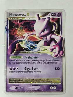 Mewtwo LV.X DP28 Diamond and Pearl Pokemon TCG black star promo HP / Damaged - Image 1