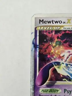 Mewtwo LV.X DP28 Diamond and Pearl Pokemon TCG black star promo HP / Damaged - Image 4