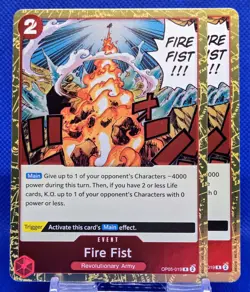 2x Fire Fist OP05-019 R | Awakening of the New Era | One Piece TCG | English - Image 1