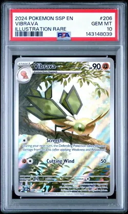 2024 VIBRAVA IR ILLUSTRATION RARE SURGING SPARKS POKEMON CARD HOLO PSA 10 - Image 1