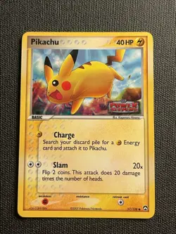 Pikachu 57/108 EX Power Keepers Stamped Holo 2007 Pokemon Card - Image 1
