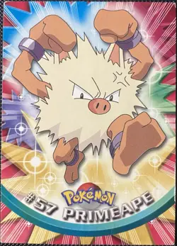 Pokemon Topps Primeape #57 Non Holo Black Logo - Pokemon Card - Image 1
