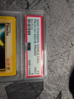 PSA 9 Dutch Pikachu 4 Movie Promo 2000 Pokemon World Collection Card - Image 3