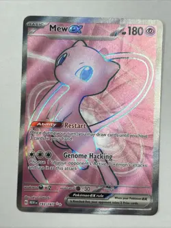 Pokemon Mew EX 2023 TCG Full Art Holo Rare Card 193/165 Scarlet & Violet 151 - Image 1
