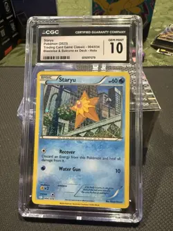Staryu 004/034 2023 Pokemon Trading Card Game Classic Holo CGC Gem Mint 10 - Image 1