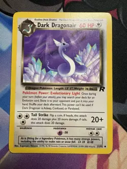 Pokemon Dark Dragonair TCG Unlimited Uncommon Card 33/82 Vintage 1999 WOTC - Image 1