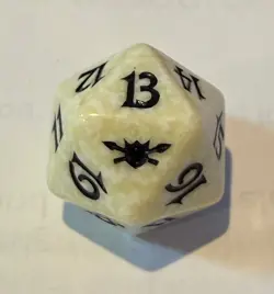MTG Magic: The Gathering Legions D20 Spindown Die – Single Die - White - Image 1